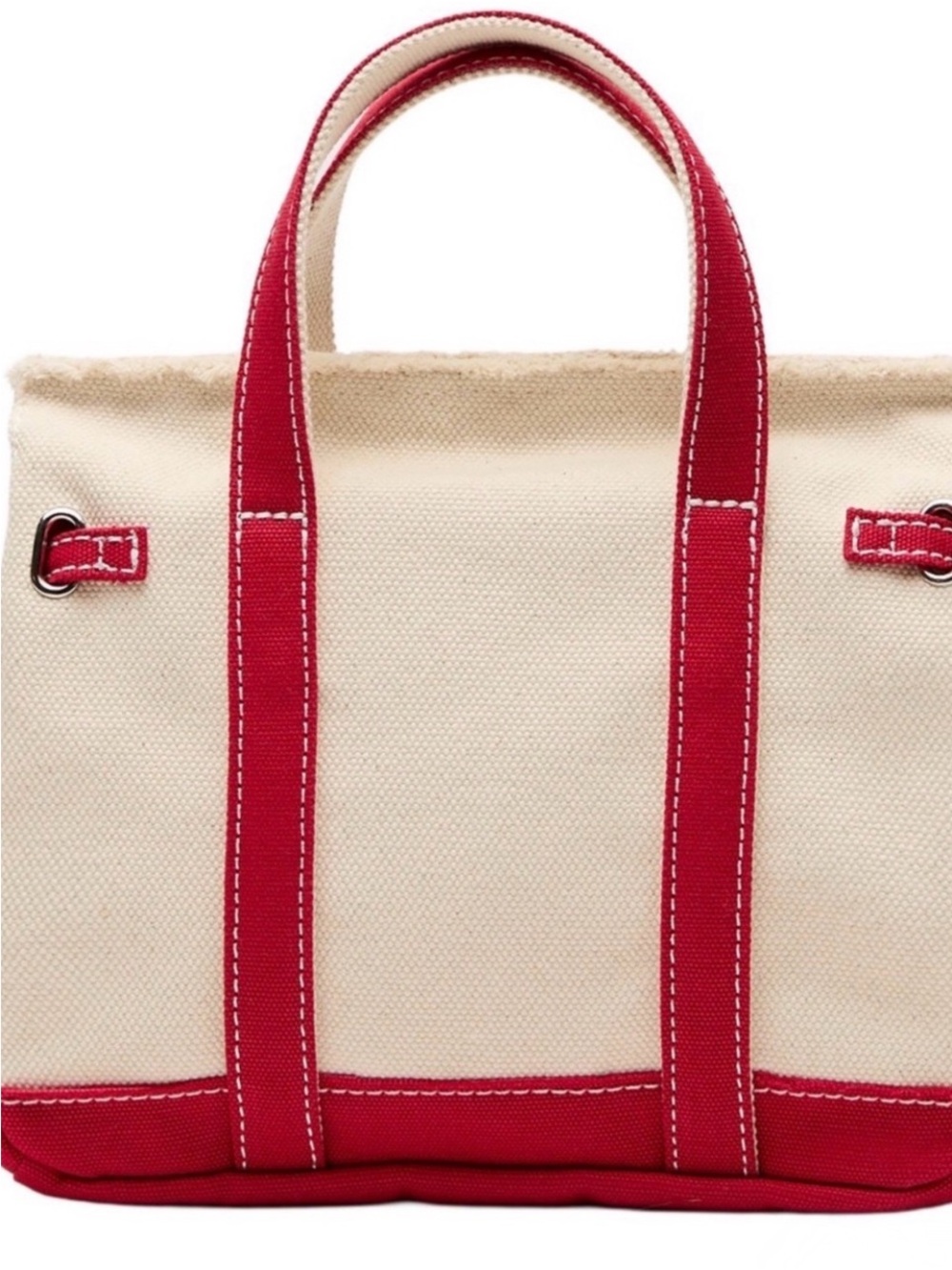 Iconic Must Have- Boatkin Cream Canvas Tote with Red Trim & Handles (never used) - Picture 2 of 6
